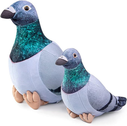 Large Grey Pigeon Plush Toy - Lifelike 13.5" Grey Rock Columba Rupestris Stuffed Animal, Cute Rock Pigeon Plush Toy as Gift for Your Friends
