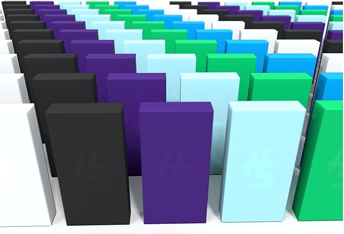 Spin Master Games, H5 Domino Creations, 180-Piece Dominoes Set by Lily Hevesh Colorful 3-Pack Bundle of 60-Piece Packs, Family Games for Ages 5+