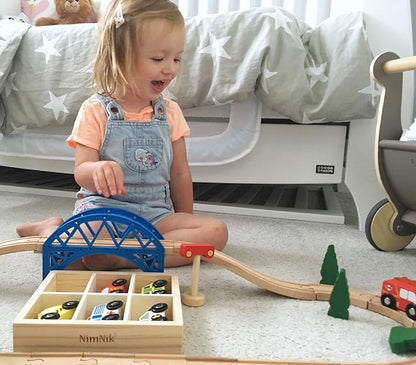 NIMNIK Wooden Cars for Toddlers Bus Engine Emergency Vehicles | Small Cars, Mini Transportation Vehicles | Educational Toy for Early Learning for 3-10 Year Olds