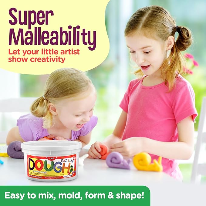 Hygloss Play Modeling Dough - Red Dough Scented - Safe & Non-Toxic for Kids Arts & Crafts - Party Favors - Classroom Supplies - 1lb
