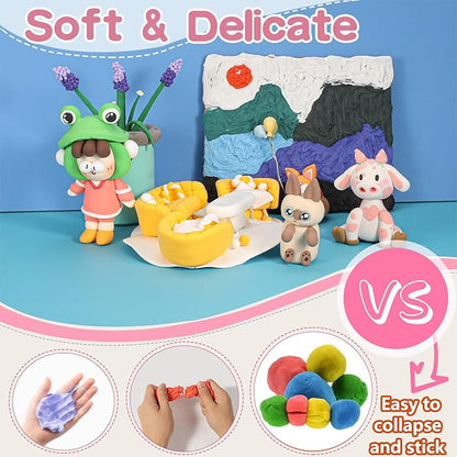 EDIFON Air Dry Clay kit, 36 Colors Modeling Clay Ultra Light Magic Clay with Tools, Safe and Non-Toxic Modeling Clay, Ideal Gift for Kids (36 Colors+ Tools)