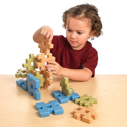 Excellerations Natural Tones Waffle Blocks - 18 Pieces