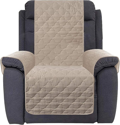 CHHKON Waterproof Nonslip Recliner Cover Stay in Place, Dog Couch Chair Cover Furniture Protector, Ideal Loveseat Slipcovers for Pets and Kids (Beige, 30'')