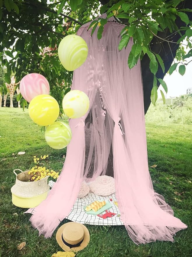 ESUPPORT Dome Princess Bed Canopy Round Lace Mosquito Net Play Tent Hanging House Decoration Lace Netting Curtains for Indoor Outdoor