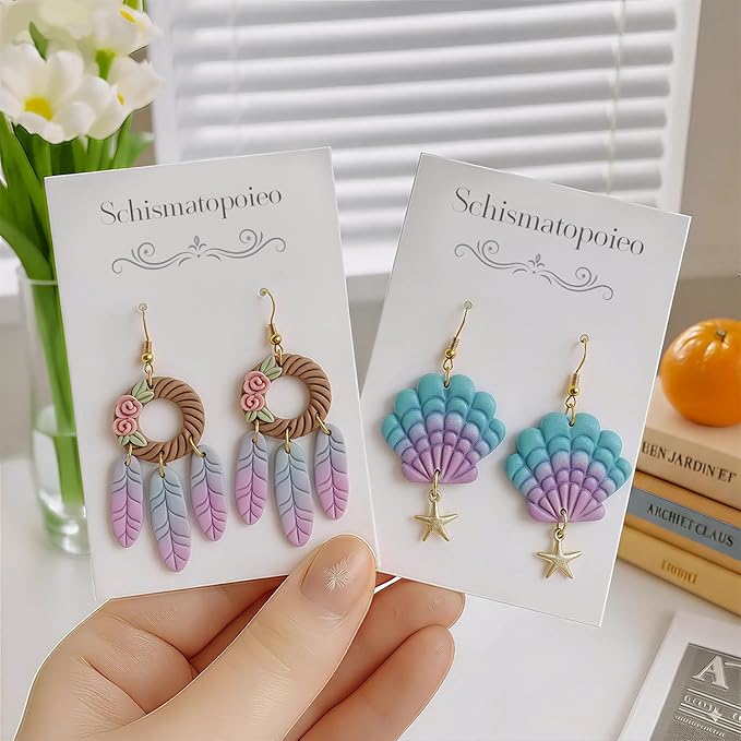 9pcs Mother‘s Day Polymer Clay Earring Cutters - Polymer Clay Molds & Polymer Clays Earring Cutters for Jewelry Making - Flower Polymer Clays, for Dates, Parties, Mother’s Day