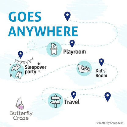 Butterfly Craze Floor Pillow Bed Lounger, Cozy and Stylish Seating Solution for Kids & Adults, Recliner Floor Cushion for Ultimate Comfort, 5 Pillows Already Included, Transportation, Queen