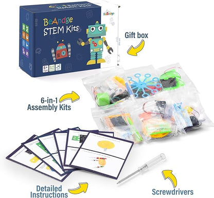 STEM Robotics Science Kits for Kids Age 8-12 8-10, STEM Toys for Boys Girls 6-8, Build Robot Building Kit Science Experiments Engineering Projects STEAM Activities Gifts 6 7 8 Year Old Boy Toys Crafts