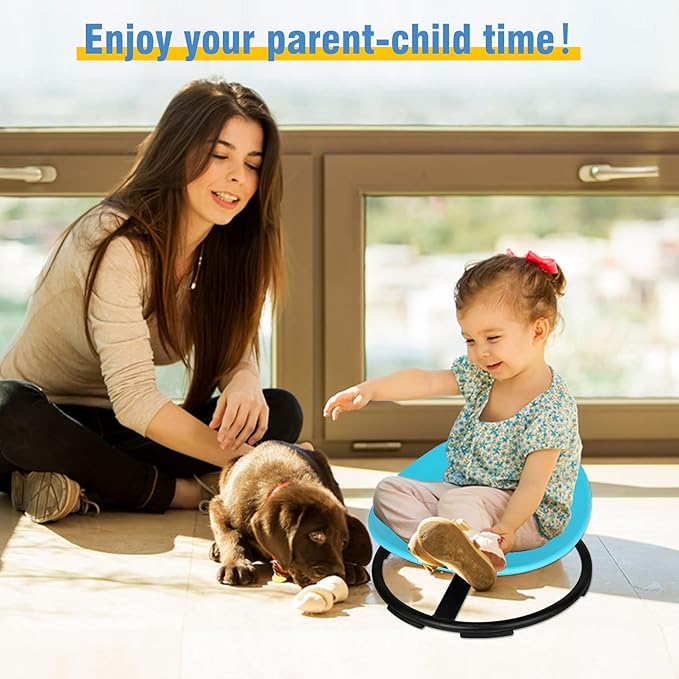 Kids Sensory Swivel Chair, Autism Spinning Chair for Kids Sensory, Sensory Toy Chair, Training Body Coordination, No Assembly Required (Red)