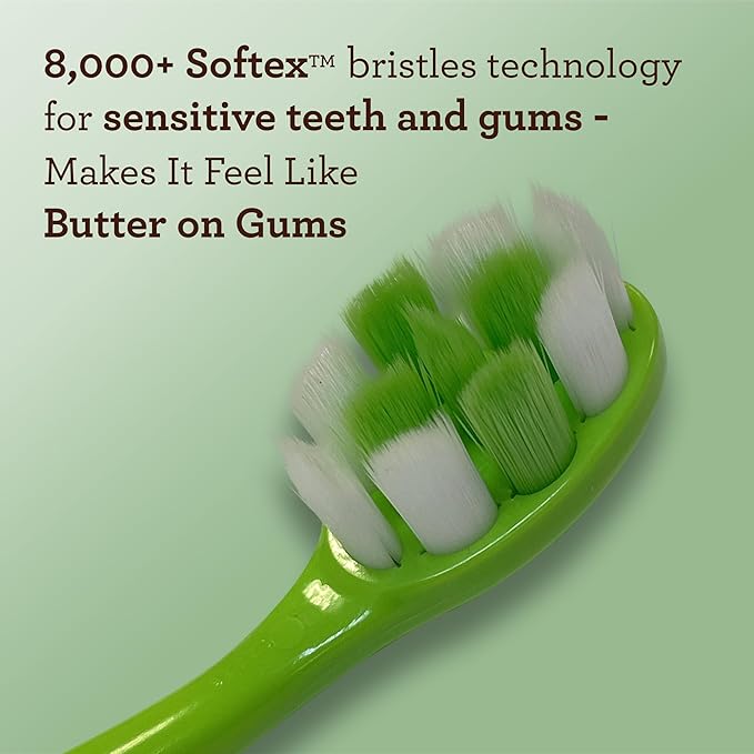GuruNanda Butter on Gums Toothbrush with Extra Soft Bristles for Sensitive Gums, Soft Toothbrush for Kids & Adults, 8 ct