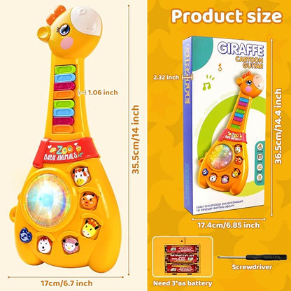 Marstone Toys for 1 2 Year Old Boy and Girl Birthday Gift: Baby Musical Guitar Piano Toys 12-18 Month with Animal Sound and Light, 1st First Learning Educational Gift for Toddlers