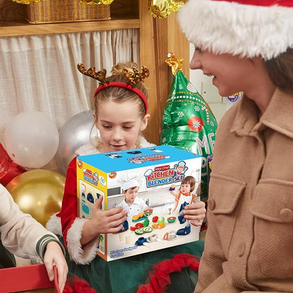 TOY Life Kids Blender Toy, Kids Coffee Maker, Toy Toaster, Toy Kitchen,Play Kitchen Appliances Kids with Light and Sound, Play Coffee Maker for Toddlers, Learning Kitchen Toys Gift for Grils Boys