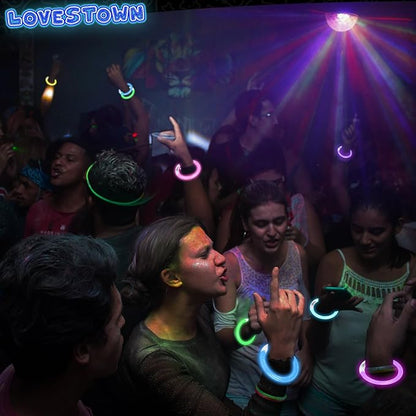 LovesTown 24PCS Glow Bracelets Bulk, LED Bracelets Light up Wristbands Glow in the Dark 6 Neon Colors for Birthday Party Favors Carnival Concerts Rave Party