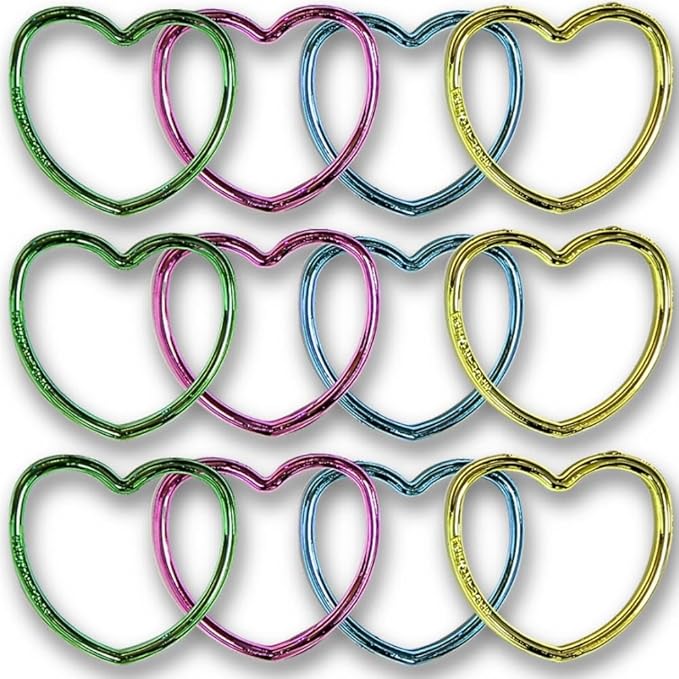 Unique Shiny Plastic Heart Bracelets - Assorted Colors, Child Size, 12 Pcs