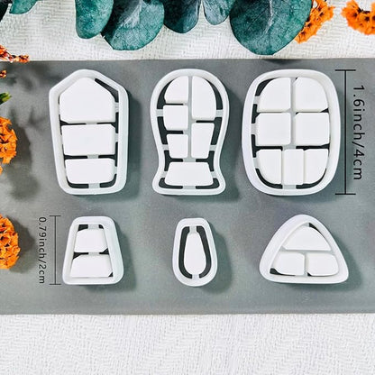 Xaekicr 20pcs Polymer Clay Cutters Display Shelf Set – Miniature Clay Cutters for Polymer Clay Jewelry, Bookshelf Earring Molds with Bottles, Pots and Bowls, Clay Tools for DIY Accessories