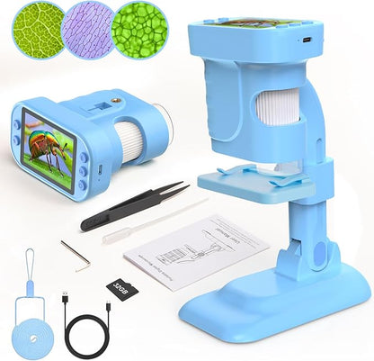 Kids Microscope - Mini Handheld Microscope for Kids, Portable Pocket Digital Microscope Toys for Girls Boys 4-12 Birthday Christmas Gifts