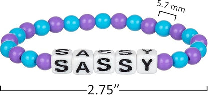 Expressions 16pc Tear & Share Bracelets w/ PASTEL Beads - Novelty Message Bracelets To Share With Friends, Colorful Letter Beaded Bracelets, Shareable Party Favor Jewelry For Kids And Teens