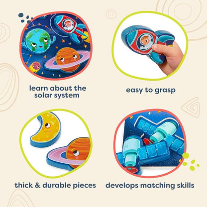 B. toys- Peek & Explore - Outer Space- Chunky Puzzle – Puzzle for Toddlers, Kids – Space Puzzle – Planets, Astronauts, Spaceships – 2 Years +