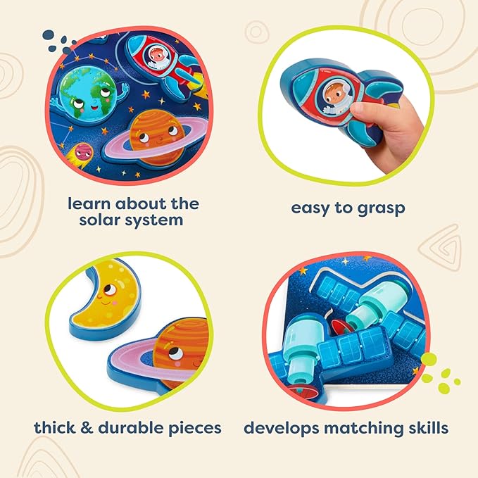 B. toys- Peek & Explore - Outer Space- Chunky Puzzle – Puzzle for Toddlers, Kids – Space Puzzle – Planets, Astronauts, Spaceships – 2 Years +