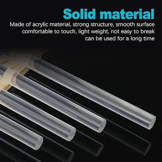ZukoCert 4 Pcs Acrylic Rods, Clear Acrylic Sticks for DIY Crafts, 6.3 x 0.5 Inch Polymer Clay Roller Tools for Sculpting, Rolling, Crafting, Art Projects