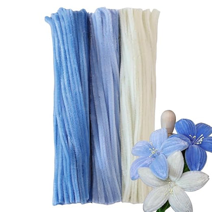 Glacier Blue Pipe Cleaner Set, 300 Thick Chenille Stems for Crafts – Perfect for Animals, Flowers & Festive Decorations, 12" x 0.24"