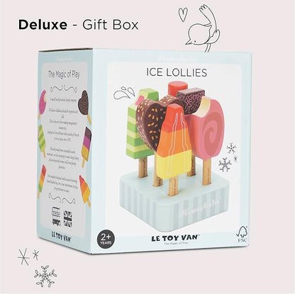Le Toy Van Honeybake Collection Ice Lollies Set Premium Wooden Toys for Kids Ages 3 Years & Up (TV284)