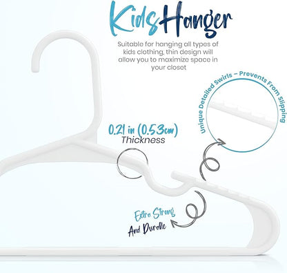 Utopia Home 360 Pack Kids Hangers - 11.5 Inch Plastic Baby Hangers for Closet - Childrens Hangers for Clothes & Infant Hangers for Closet - Ideal for Everyday Standard Use (White)