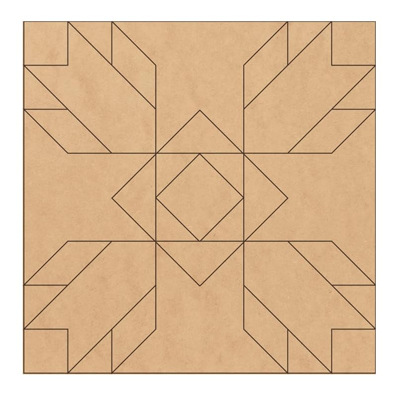 Unfinished Flower Barn Quilt Squares DIY Kit to Paint, Patchwork Wooden Sign, Country Decor Quilts Blocks Painting Crafts (9 inches, Tulip)