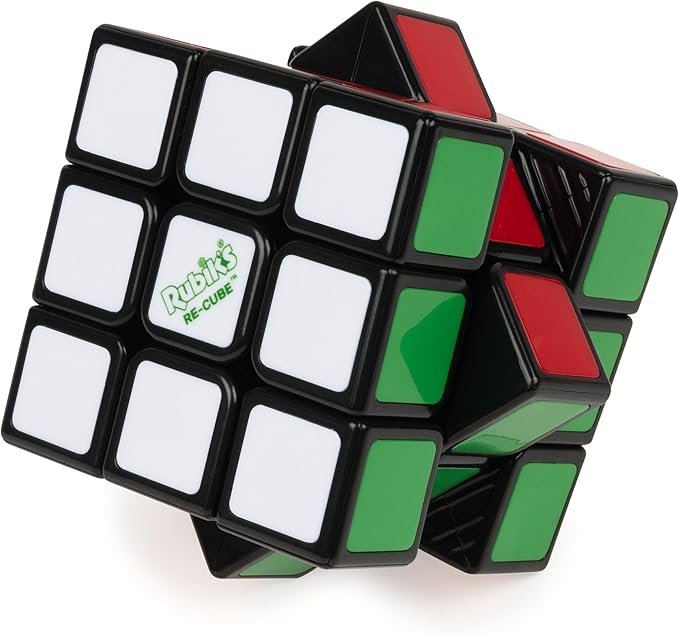 Rubik's Cube, Re-Cube, The Original 3x3 Cube Made with 100% Recycled Plastic 3D Puzzle Fidget Cube Stress Relief Travel Game, for Ages 8+