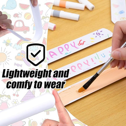 MCPINKY 64PCS Slap Bracelets White, Blank Snap Bands Party Slap Bracelets DIY Wrist Bands for Kids Birthday Party Favors School Crafts