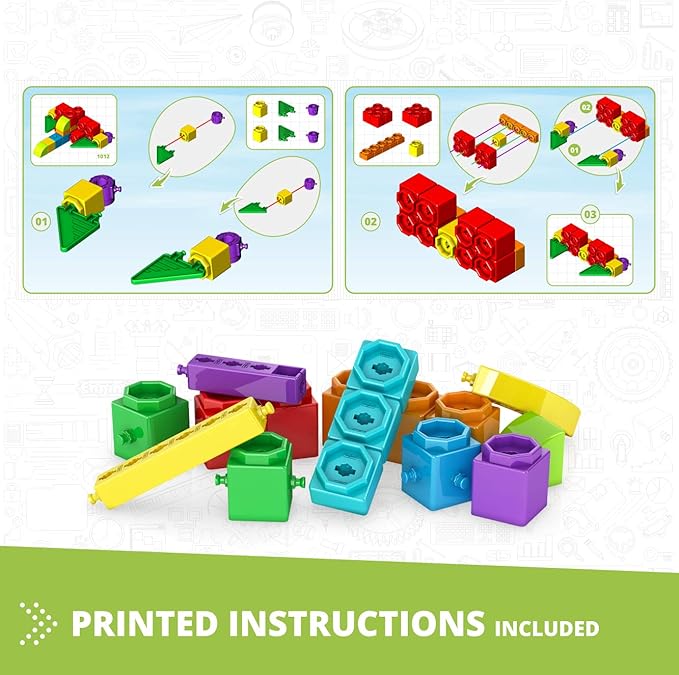 Engino STEAM Maker Junior 10 Model Set, Stackable Building Blocks, STEM Building Toys, Educational Toys for Kids 4+, Gift for Boys & Girls