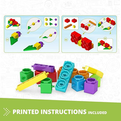 Engino STEAM Maker Junior 10 Model Set, Stackable Building Blocks, STEM Building Toys, Educational Toys for Kids 4+, Gift for Boys & Girls