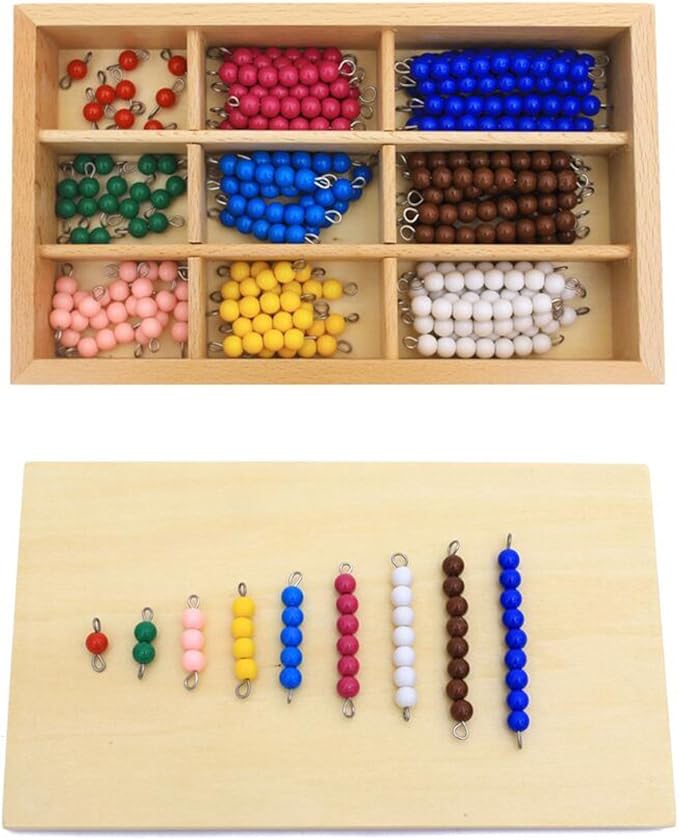 New Sky Montessori Checker Board Beads Early Development Mathematics Material for Kids Wooden Toy Montessori Math Learning Addition and Subtraction Aids