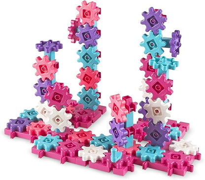 Learning Resources Gears! Gears! Gears! Deluxe Building Set Pink - Toddler Building Toys, STEM Activities, Fine Motor Skills, Critical Thinking, Birthday Gift Idea for Girls and Boys