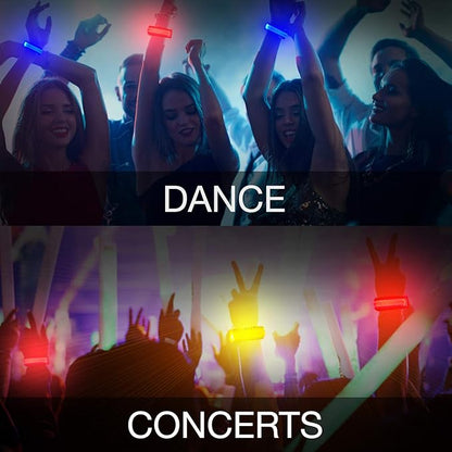 8 PCS LED Glow Bracelets, Christmas Light Up Bracelets Set - Glow in The Dark Party Bracelets Favors Supplies for Christmas, Concerts, Festivals, Game Prizes, Sports, Rave Accessories.