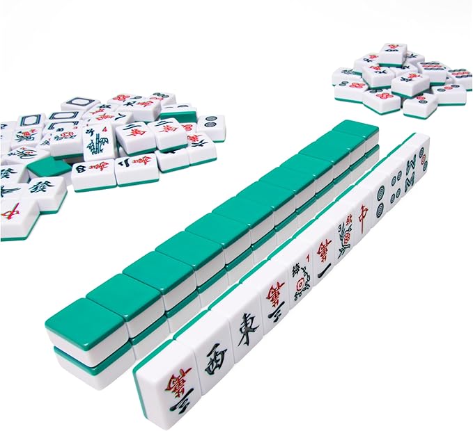 Spin Master Games Legacy Deluxe Mah Jong Classic Game with Two-Toned Tiles and Lined Wood Storage Case, Family Game for 4 Players Ages 8 and up