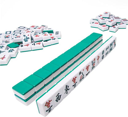 Spin Master Games Legacy Deluxe Mah Jong Classic Game with Two-Toned Tiles and Lined Wood Storage Case, Family Game for 4 Players Ages 8 and up