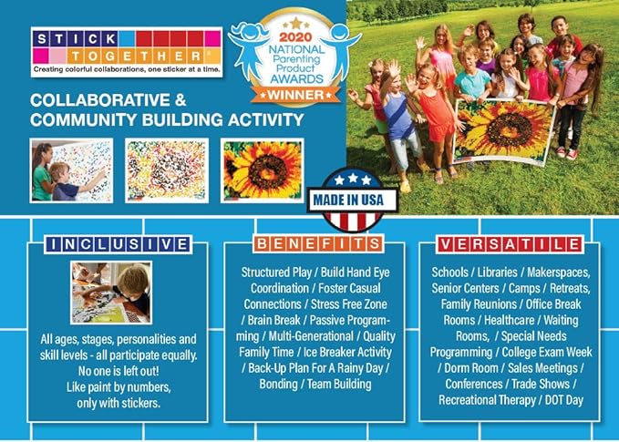 Huge Mosaic Puzzle Poster Kits | Group Project | No Mess Paint by Sticker | Stay at Home Activity | Classroom | One Sticker at a Time! | Large Sunflower | Learning Fun | 40” X 36” Giant Poster
