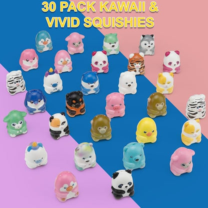 30 Packs Party Favors Slow Rising Animals with Capsules,Goodie Bag Stuffers,Birthday Gifts,Treasure Box Toys, Kids Classroom Prizes,Claw Machine Toys,Mini Animal Toys,Stress Relief Squishy Toys
