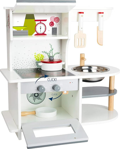 Small Foot Wooden Toys Graceful Children's Play Kitchen with Range, Oven, Kitchen Sink, and Accessories Designed for Children Ages 3+, Multi