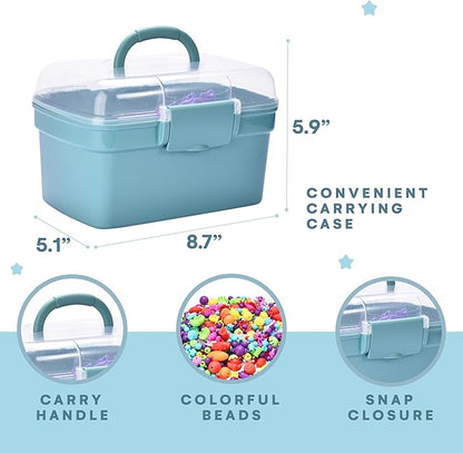 Jewelkeeper Bracelet Jewelry Making Kit for Girls - Arts and Crafts for Kids - Snap Pop Beads - Jewelry Making Kit - DIY Necklace Hairband Bracelet Ring Earring - Gifts Toy Set - Glow in The Dark