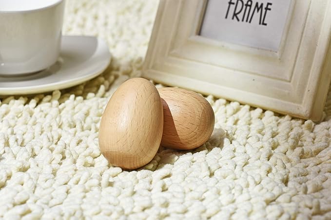 4 PCS Wood Egg Shakers Set, Musical Percussion Instruments, Natural Finish