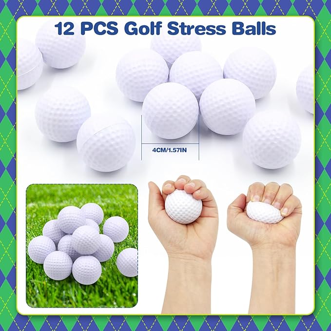 122Pcs Golf Party Favors Golf Goodie Bags Items with Stress Ball Keychain Sticker Badges Silicone Bracelet for Golf Birthday Party Decorations