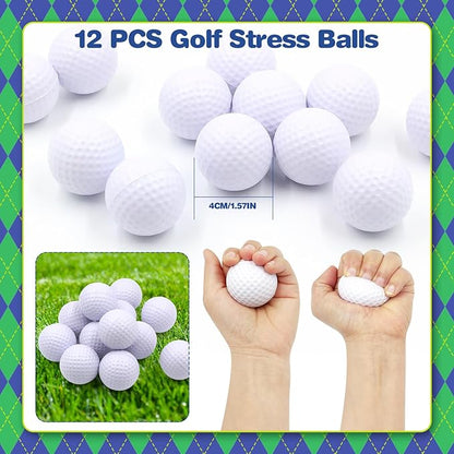 122Pcs Golf Party Favors Golf Goodie Bags Items with Stress Ball Keychain Sticker Badges Silicone Bracelet for Golf Birthday Party Decorations