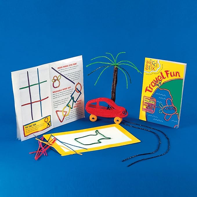 WikkiStix Travel Fun Pak, 24 Wikki Stix and 8-Page idea Booklet and playboard, Made in The USA!