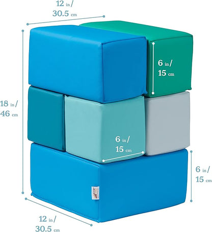ECR4Kids Softzone Foam Big Building Blocks, Soft Play for Kids (7-Piece Set), Toddler blocks, Contemporary