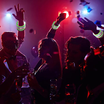 30 Pack Glow Sticks Bracelets,6 Color LED Bracelets,Light Up Bracelets Glow Party Favors for Kids Adults,Glow in the Dark Party Supplies for Birthday,Carnival,Wedding,Halloween,Concert