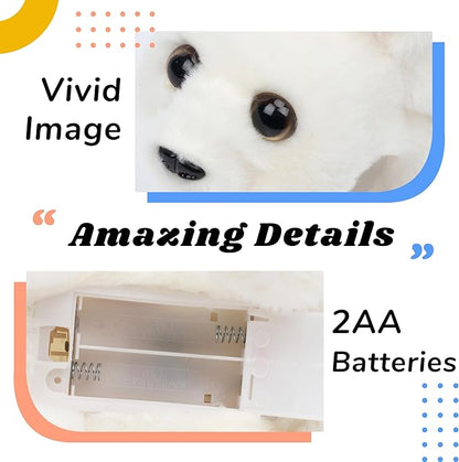 Hopearl Walking Polar Bear Interactive Electronic Pet Plush White Bear Toy with Sounds and Movements Animated Shaking Head Gifts for Toddlers Birthday, 9''