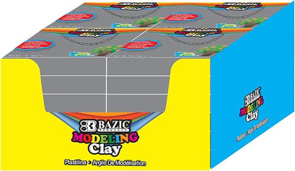 BAZIC Modeling Clay Gray Color 1 LB, Light Dough Art Craft, Non Toxic Gift for Artist Kids Toddler Boys Girls, Bulk for Classroom, 24-Pack