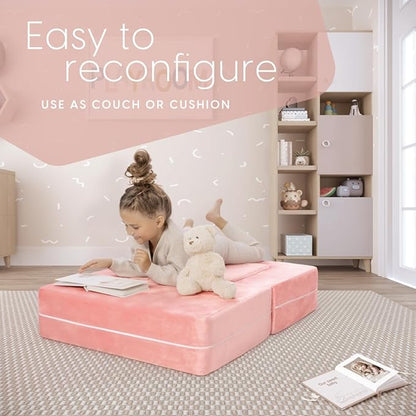 Milliard Kids Couch - Modular Kids Sofa for Toddler and Baby Playroom/Bedroom Furniture (Pink Small)