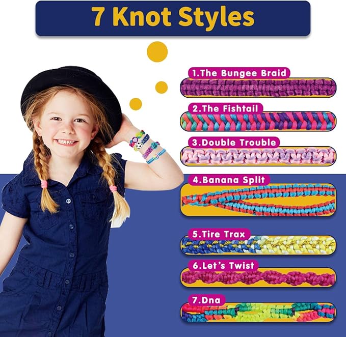 VERTOY Friendship Bracelet Making Kit for Girls - Cool Arts and Crafts Toys for 6 7 8 9 10 11 12 Years Old, Bracelet String and Rewarding Activity, Best Birthday Gifts for Teen Kids